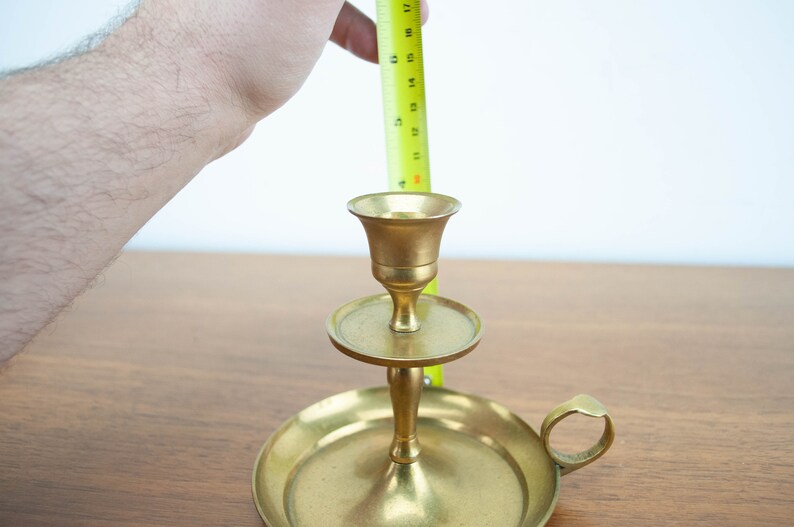 brass flor Candle Holder Mid Century brass Turned Candle Holders Vintage brass Candle Holders