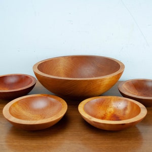 Vintage Baribocraft Salad Bowl Set color brown Canadian Made, Mid Century Modern Dining