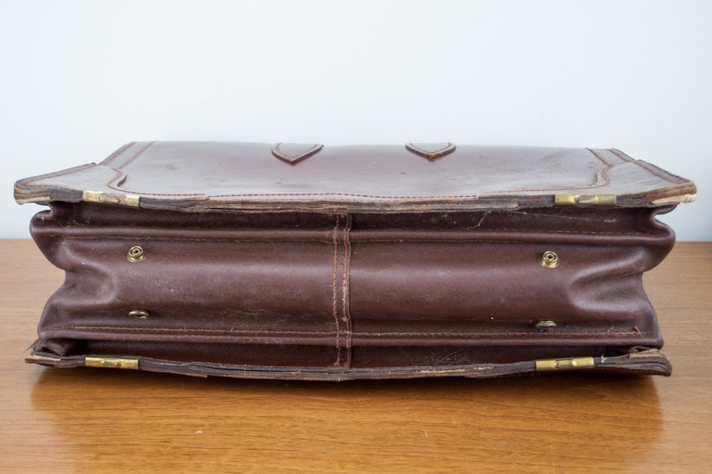School Bag \u2013 Work Bag Laptop Bag Vintage Tan Burgundy Leather Briefcase Backpack