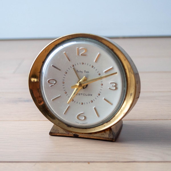 This still charming alarm clock was made in the 70s by Westclox in Canada.