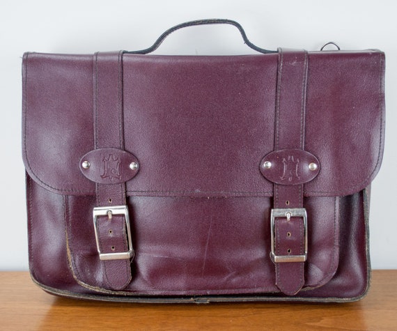 burgundy leather briefcase
