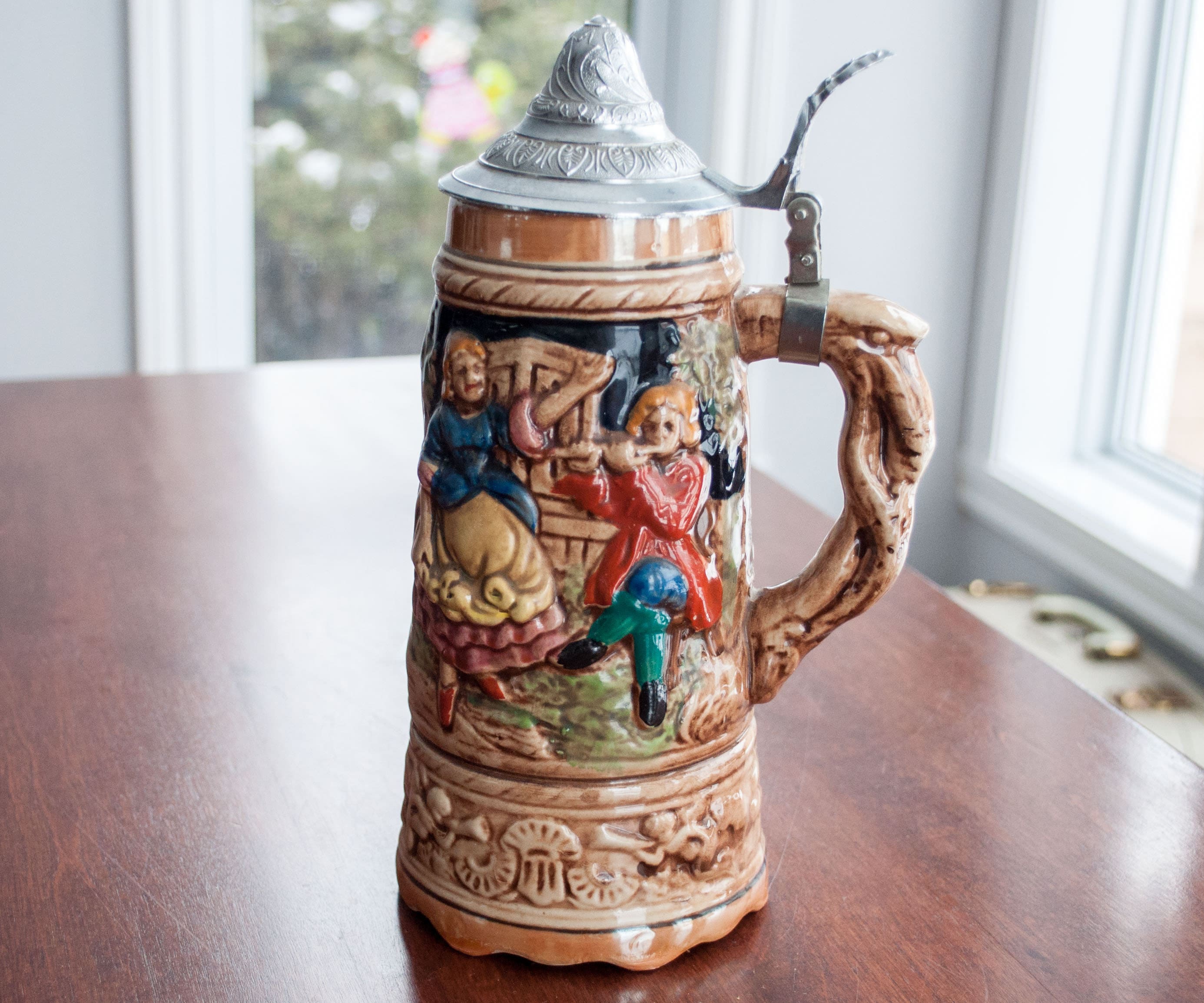 Vintage Music Box Beer Stein with lib Music Box Lidded Beer Etsy