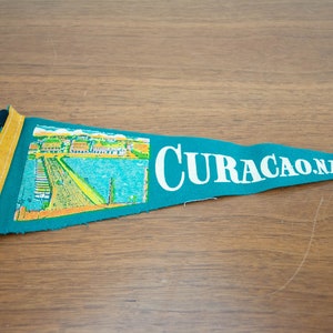 Vintage Felt Souvenir Pennant - Caracao.NA
