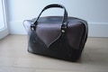 Vintage black Bowling Bag with ball - Faux Leather black bowling bag