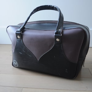Bolsa de transporte preta para equipamento de boliche vintage dos anos 80