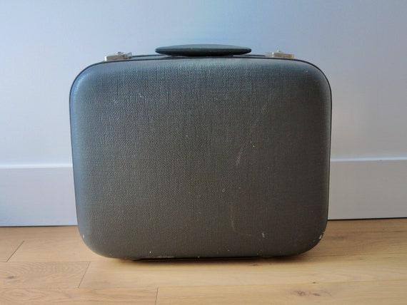 Vintage 60's Mod blue Suitcase Luggage - image 1