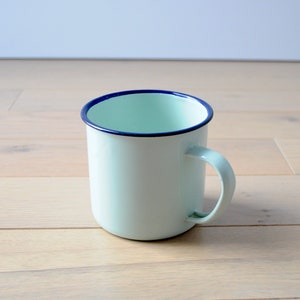 Gamelle / Tasse Émaillée Vintage - Bleu Turquoise - Sans Marque - Occasion