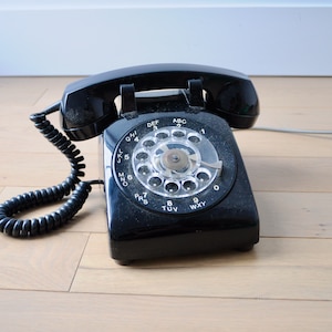 Vintage black Rotary Telephone, 1970's phone - made In Canada Home Decor