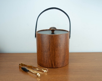 Vintage faux wood style ice bucket American vintage Ice Bucket, Minimalist design 70s - Made by Irvinware