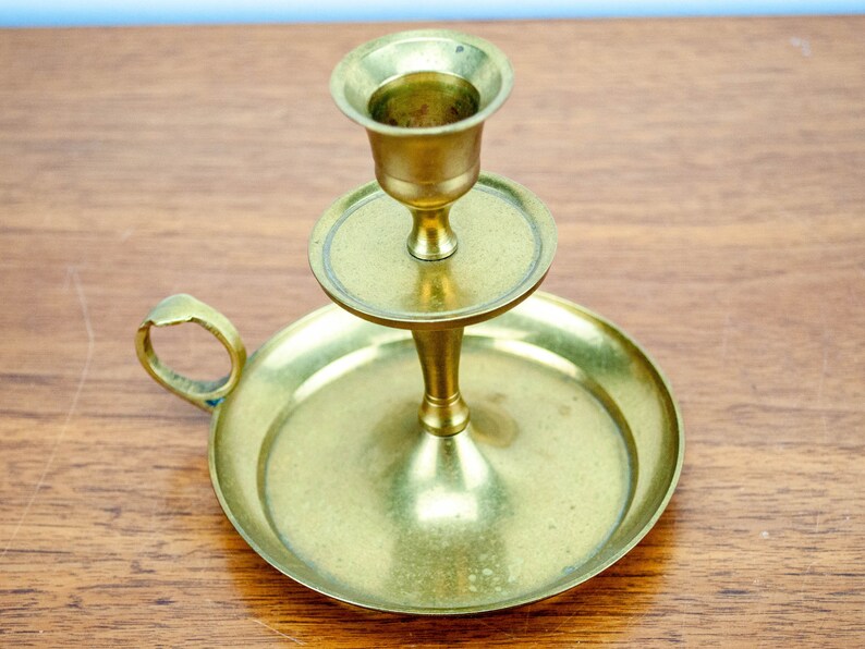 brass flor Candle Holder Mid Century brass Turned Candle Holders Vintage brass Candle Holders