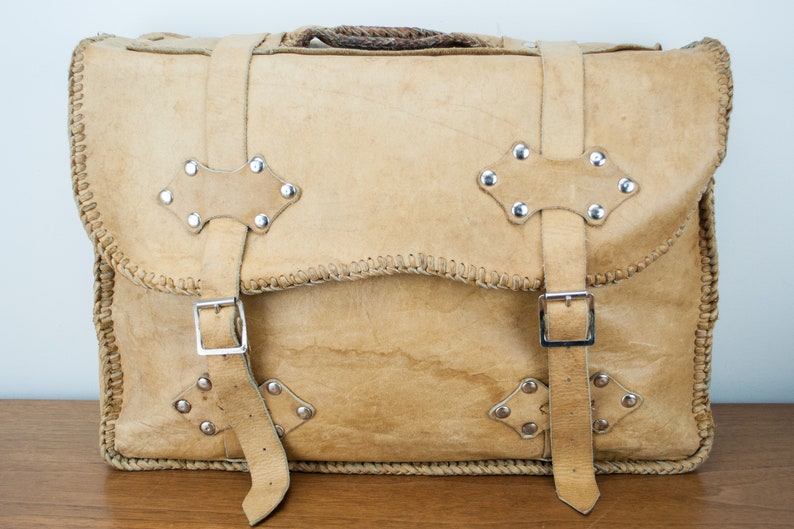 Leather Satchel \u2013 School Bag \u2013 Work Bag Vintage Tan Brown Leather Briefcase Laptop Bag