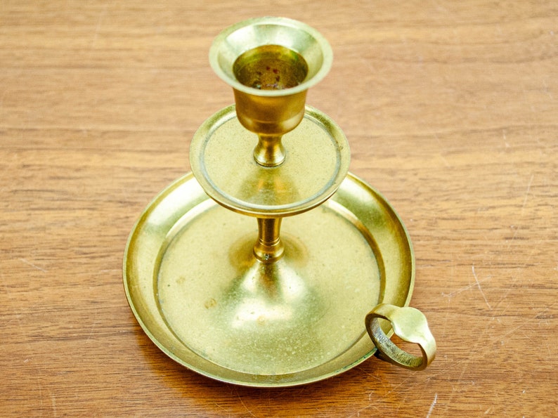 brass flor Candle Holder Mid Century brass Turned Candle Holders Vintage brass Candle Holders