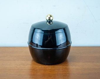 Vintage Black Insulex Ice Bucket, Mid Century, Minimalist design 70s