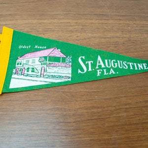Vintage Felt Souvenir Pennant - St Augustine, Floride, USA