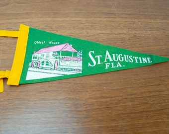 Vintage Felt Souvenir Pennant - St Augustine, Floride, USA