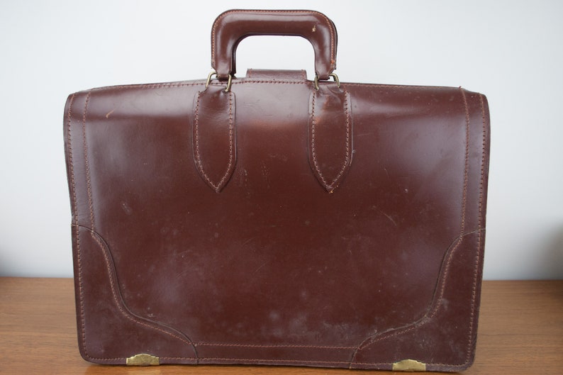 School Bag \u2013 Work Bag Laptop Bag Vintage Tan Burgundy Leather Briefcase Backpack