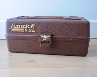 Fenwick Tackle Box. Vintage Fishing Gear. 1060. 3 Trays. 23 Compartments.  1980s. 