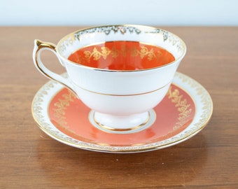 Signature shape of an Offering a lovely vintage Aynsley Tea Cup and Saucer teacup, Wedding Gift, Vintage English Bone China Tea Cup