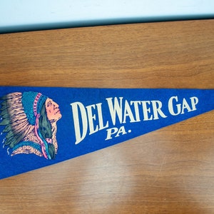 Vintage Felt Souvenir Pennant - Del Water Gap, Pensilvania, USA