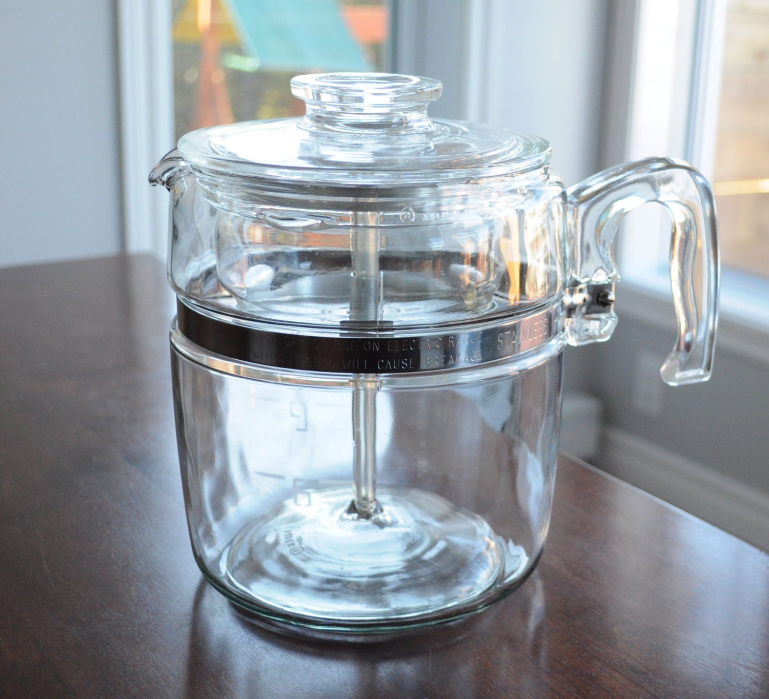 PYREX 7756-B Glass STOVE TOP FLAMEWARE PERCOLATOR COFFEE POT •• NO  Percolator