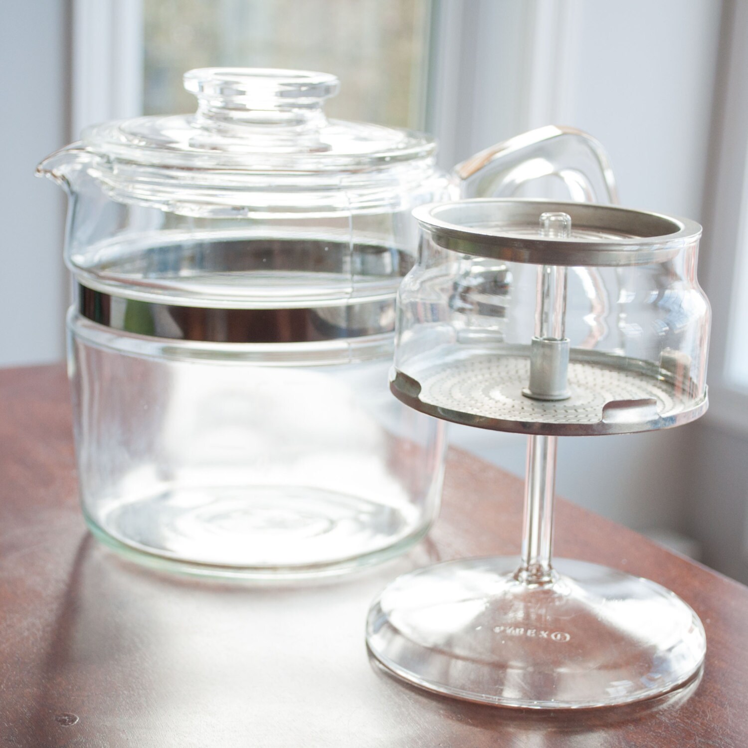 Pyrex #7756-b 6 Cup Clear Glass Percolator Coffeepot Coffee Pot Vintage