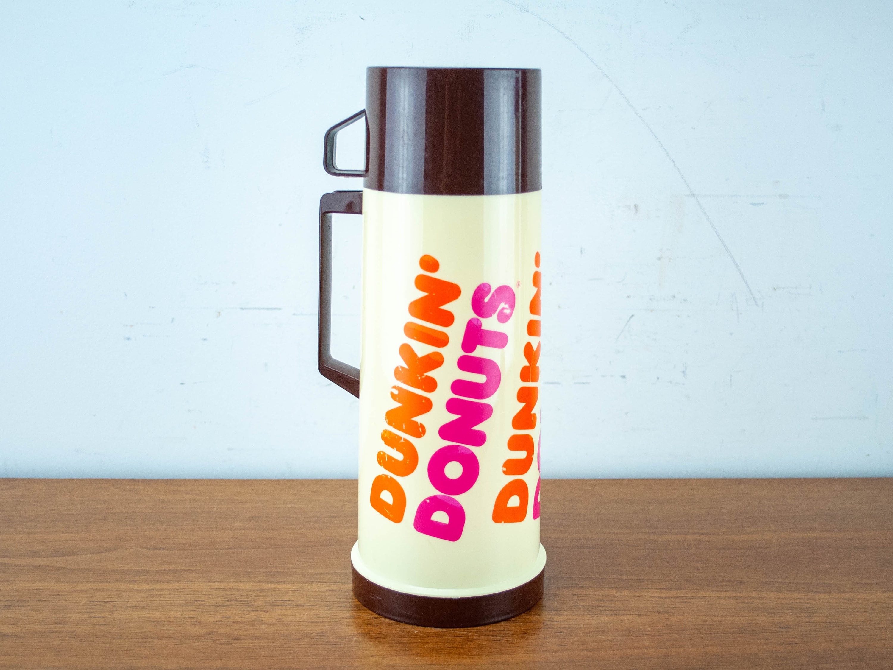 Vintage Dunkin' Donuts Thermo With Orange 12 Oz Cup/ Lid, Coffee