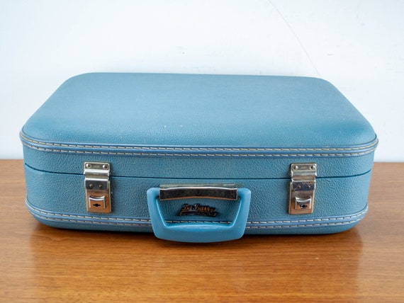 Vintage 60's Mod blue Suitcase Luggage Set