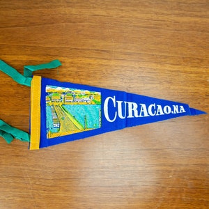Vintage Felt Souvenir Pennant - Caracao.NA