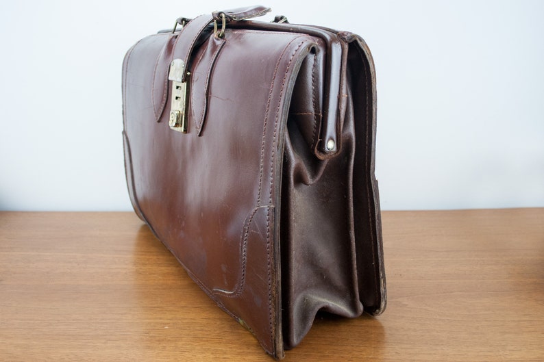 School Bag \u2013 Work Bag Laptop Bag Vintage Tan Burgundy Leather Briefcase Backpack