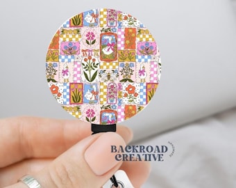 Floral Goose Badge Reel Nurse, Retractable Badge Holders
