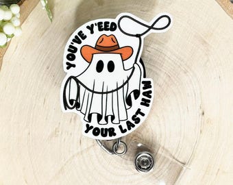 Fall Ghost Badge Reel: Retractable Nurse Badge Holder