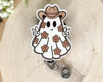 Ghost Badge Reel: Halloween Fall Badge Holder