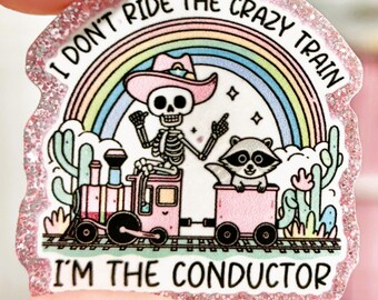 Funny Skeleton Conductor Badge Reel: Sarcastic ID Holder