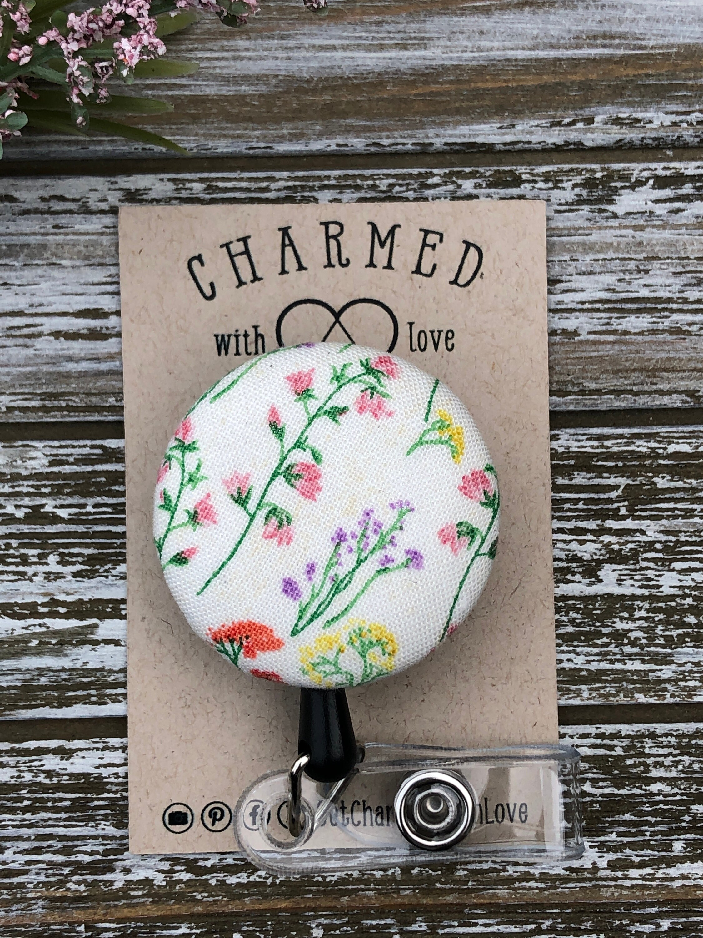 Cute Badge Holders/Floral Badge Reel/Fabric Badge Etsy