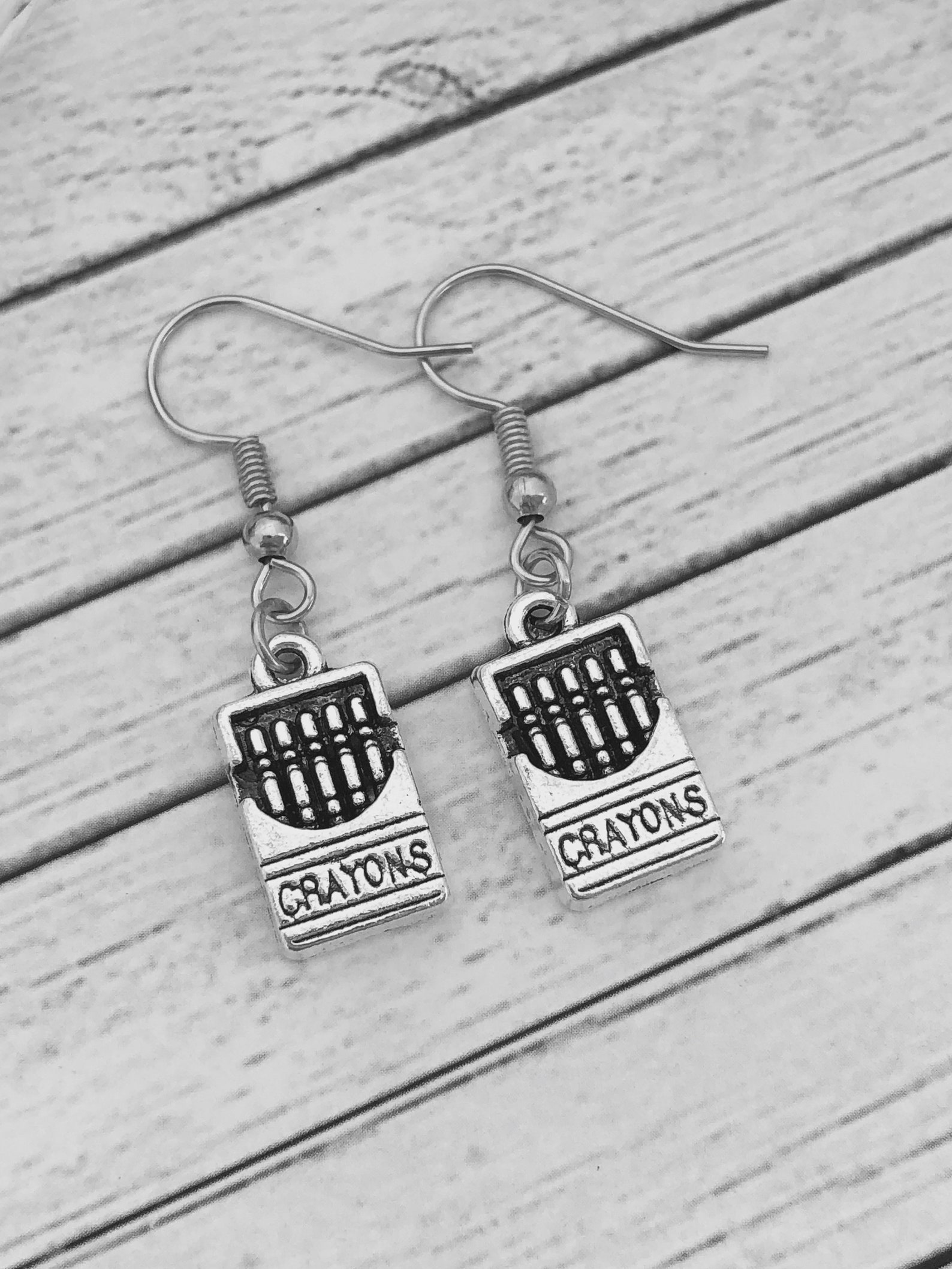 Crayon Earrings/crayon Box Earrings/teacher Jewelry/teacher Etsy