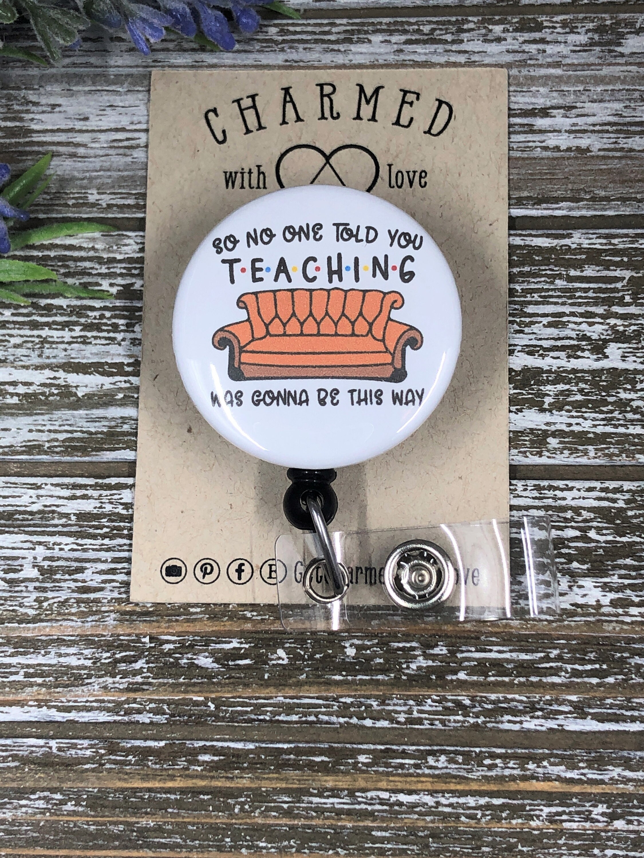 Fun Teacher Badge Holder/teacher Badge Reel/teacher Gifts Etsy