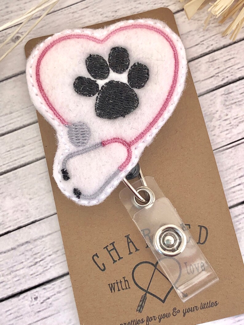 Vet Stethoscope Badge Holder/vet Tech Badge Reel/lanyards Etsy