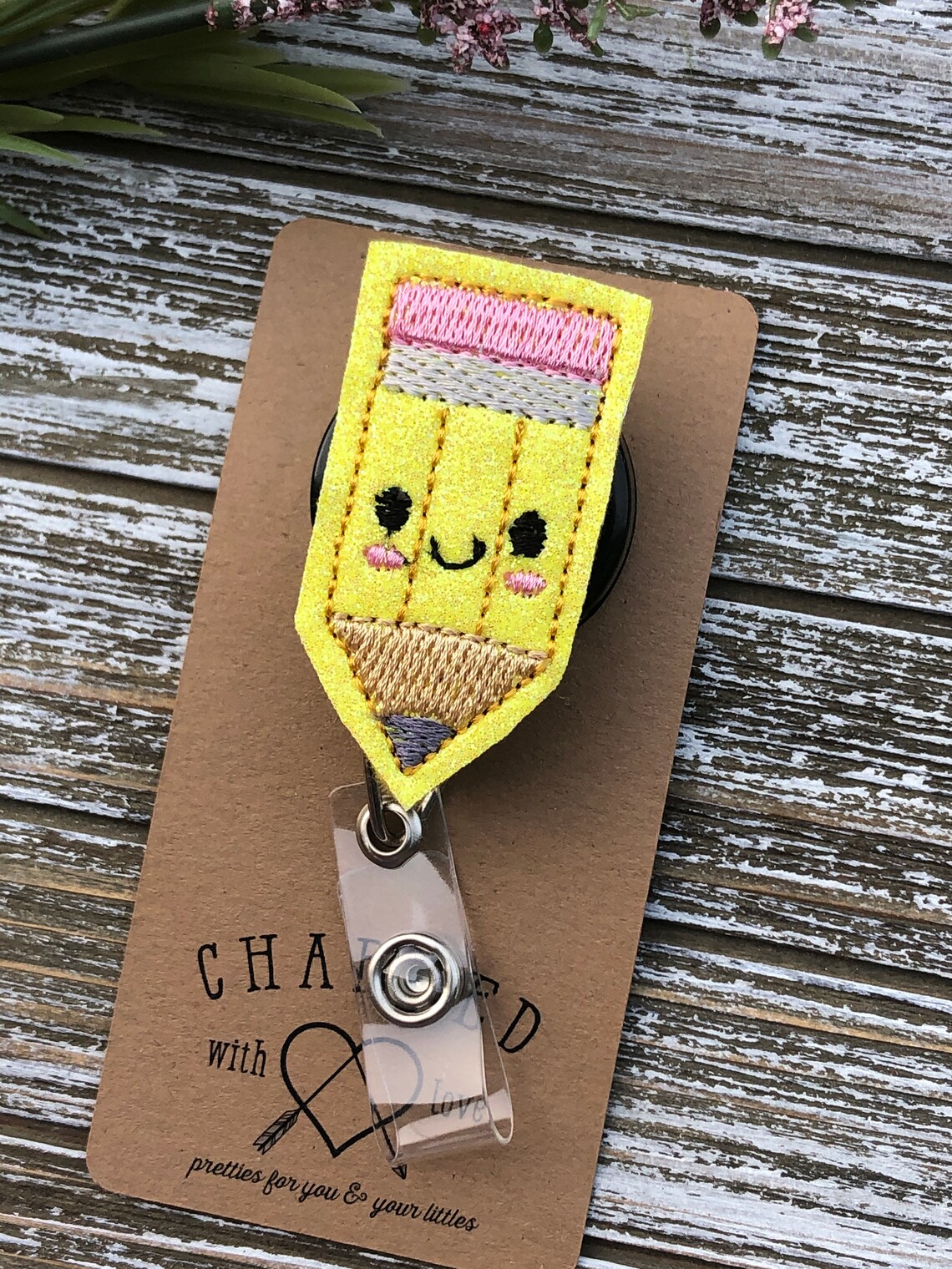Pencil Badge Holder/teacher Badge Reel/cute Badge Holder for Etsy
