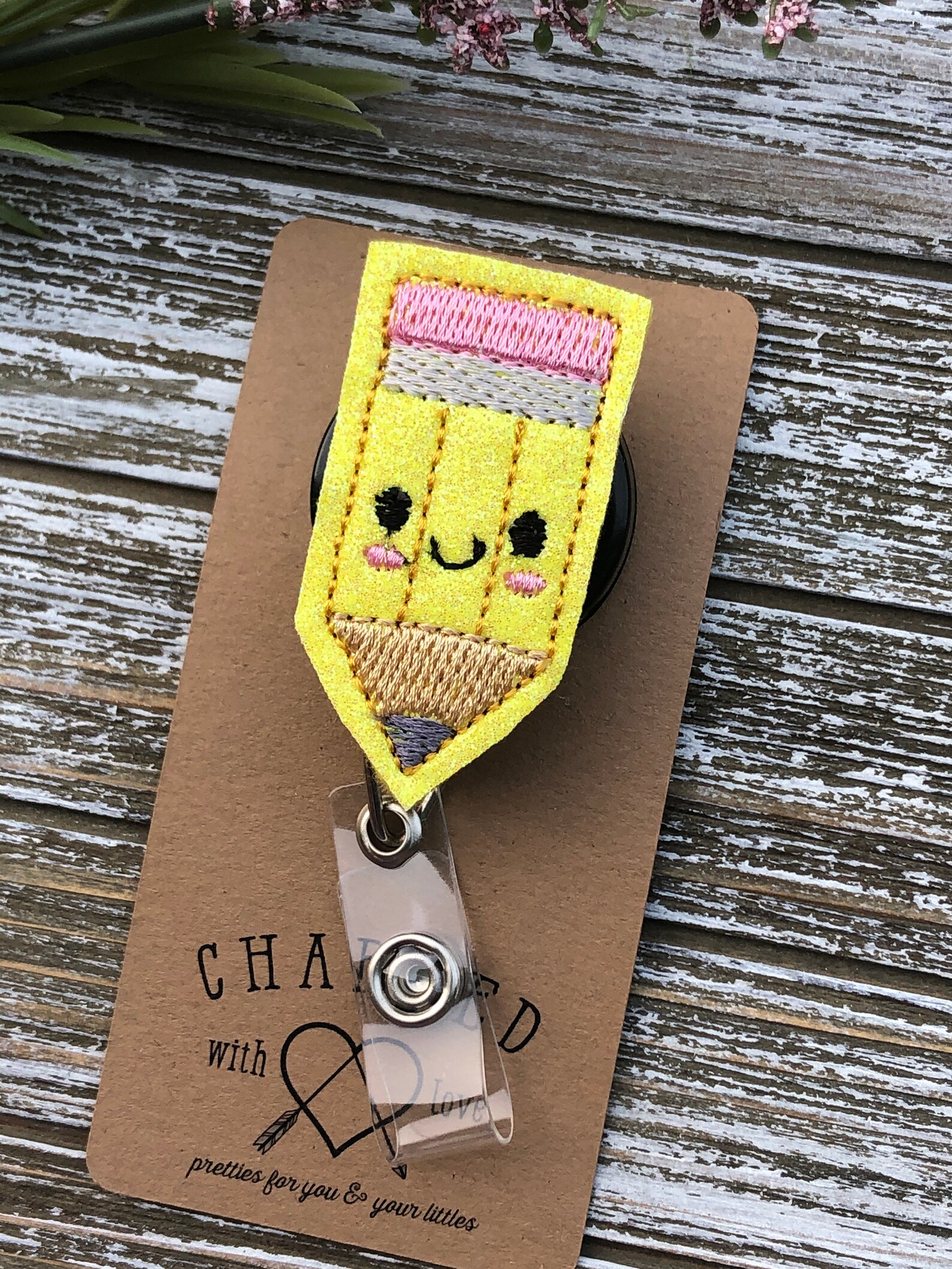 Pencil Badge Holder/teacher Badge Reel/cute Badge Holder for Etsy