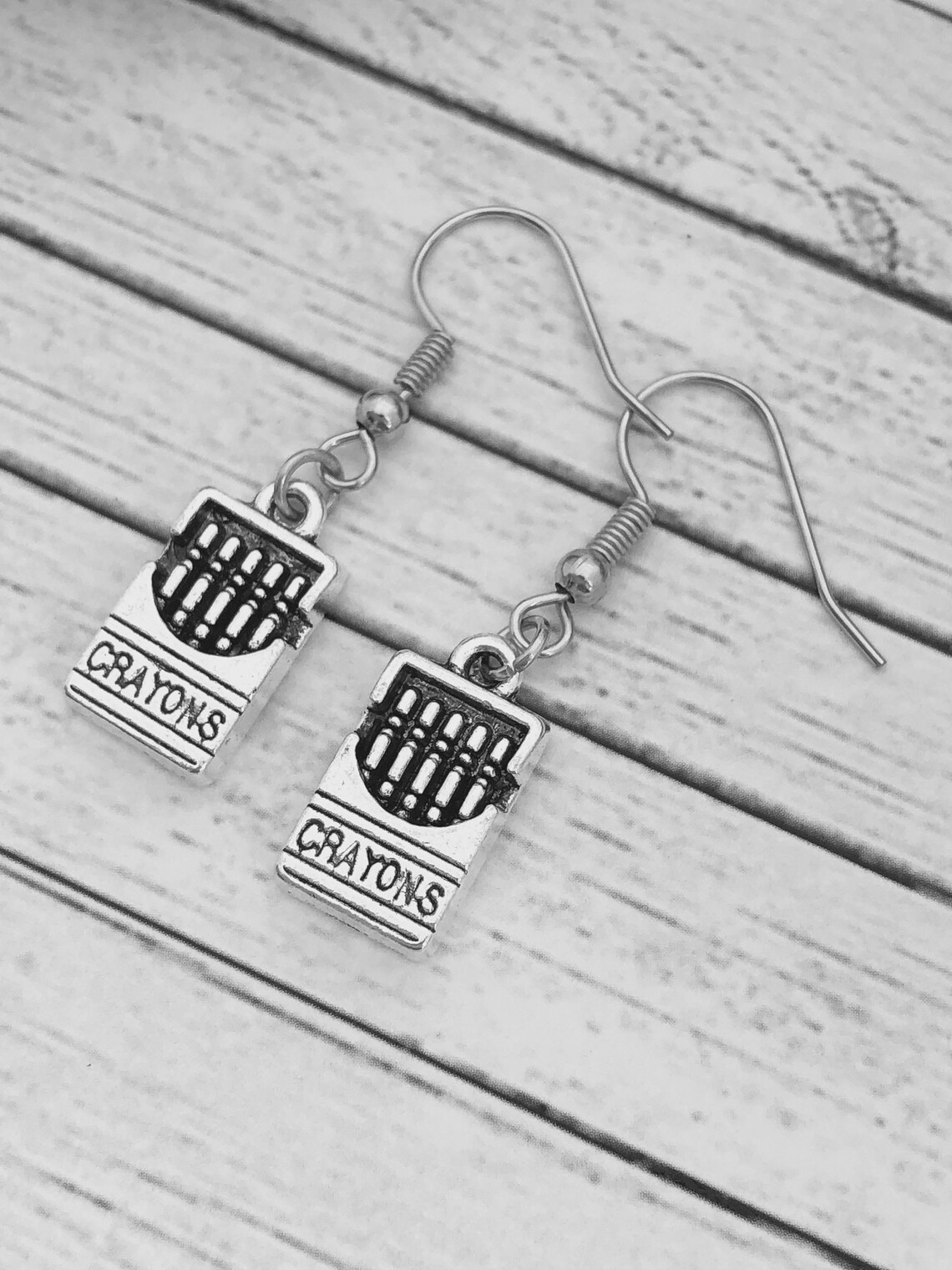 Crayon Earrings/crayon Box Earrings/teacher Jewelry/teacher Etsy