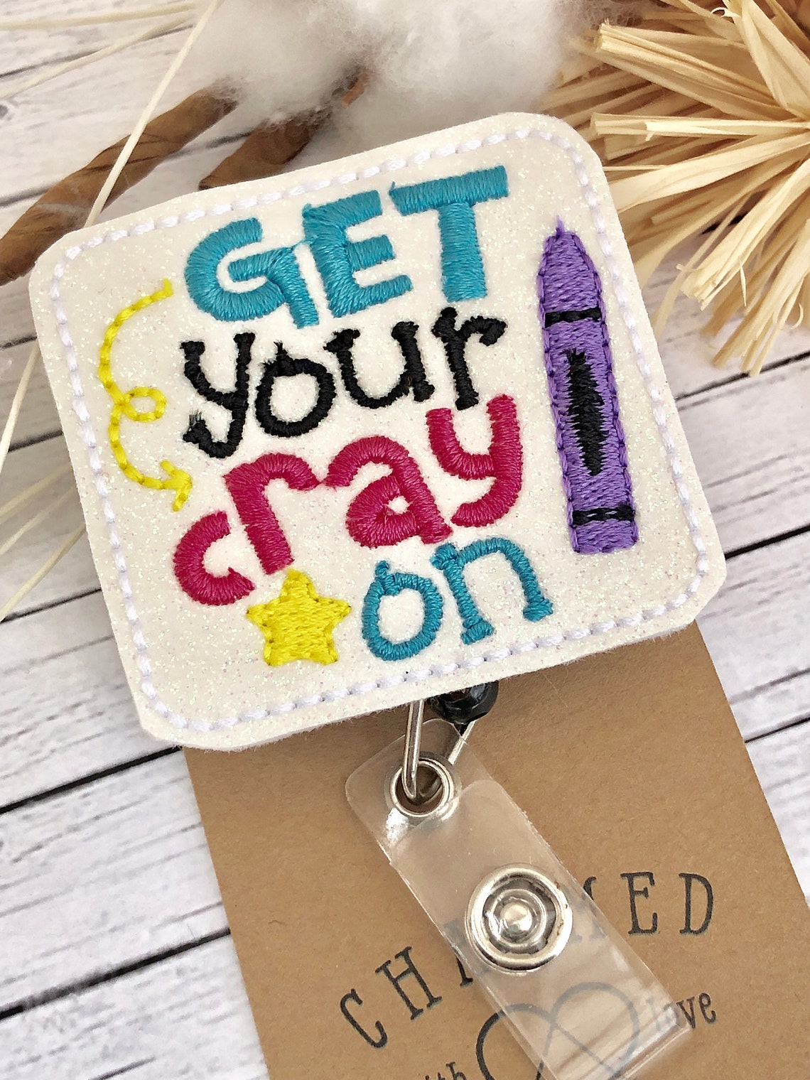 Cute Teacher Badge Reels/teacher Badge Holders/get Your Cray Etsy