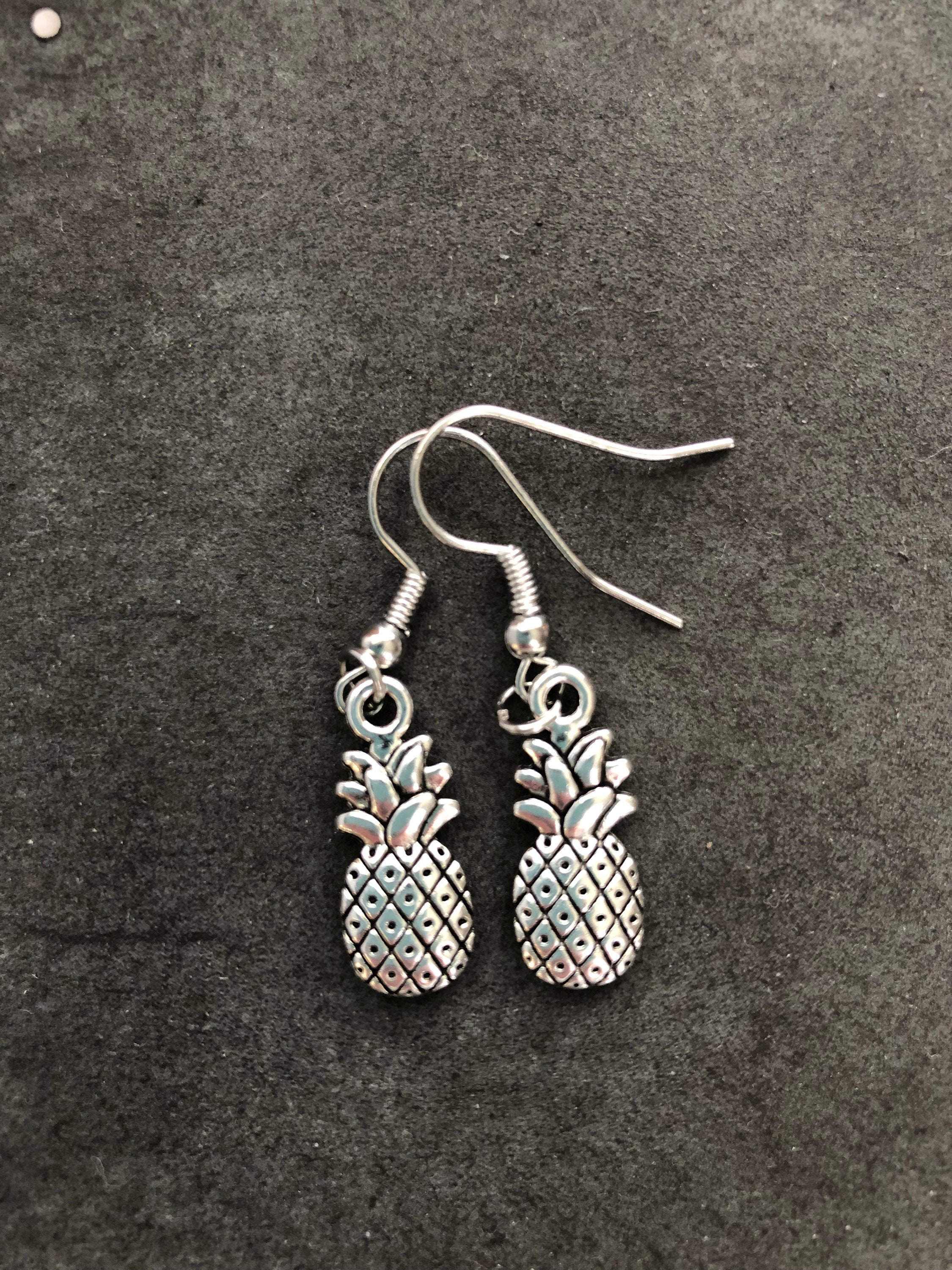 Pineapple Earrings/Silver Earrings/Pineapple Etsy