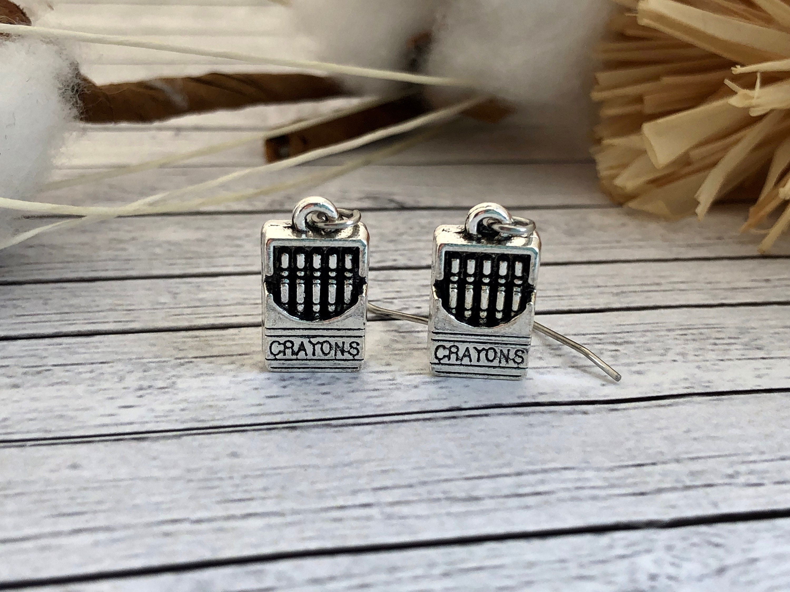 Crayon Earrings/crayon Box Earrings/teacher Jewelry/teacher Etsy