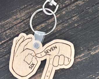 Six Seven, Stocking Stuffer Kids, Teen, 67 Keychain