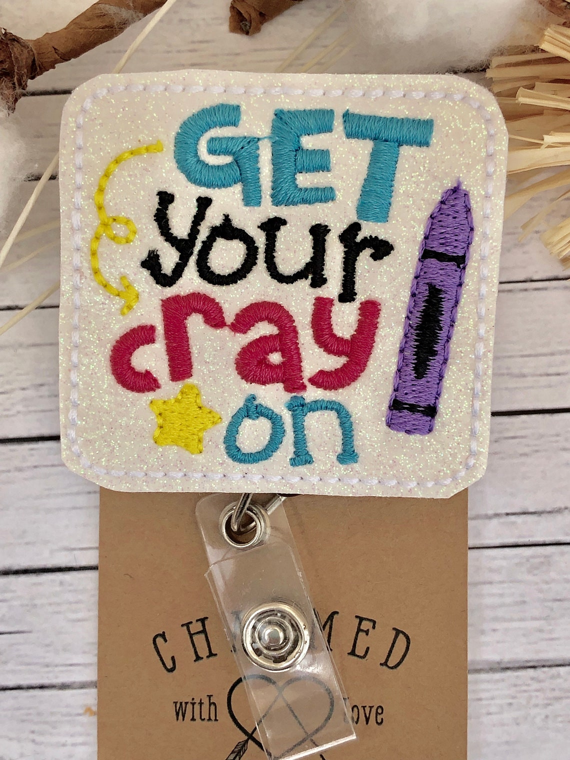 Cute Teacher Badge Reels/teacher Badge Holders/get Your Cray Etsy