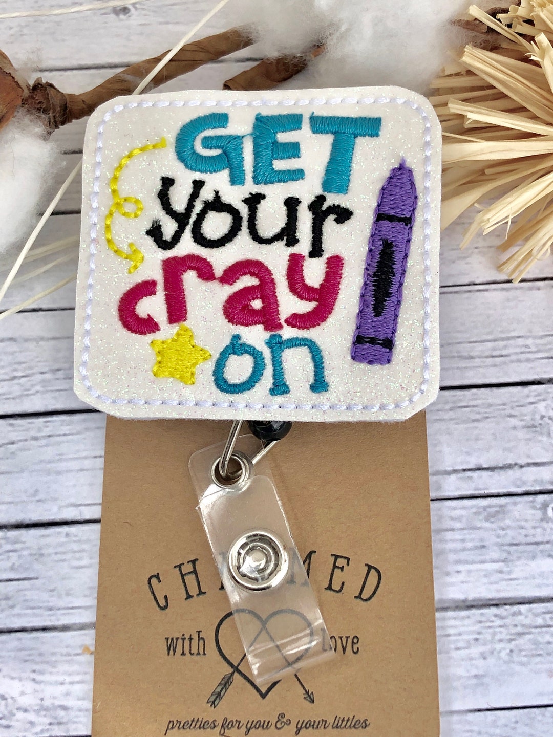 Cute Teacher Badge Reels/teacher Badge Holders/get Your Cray Etsy