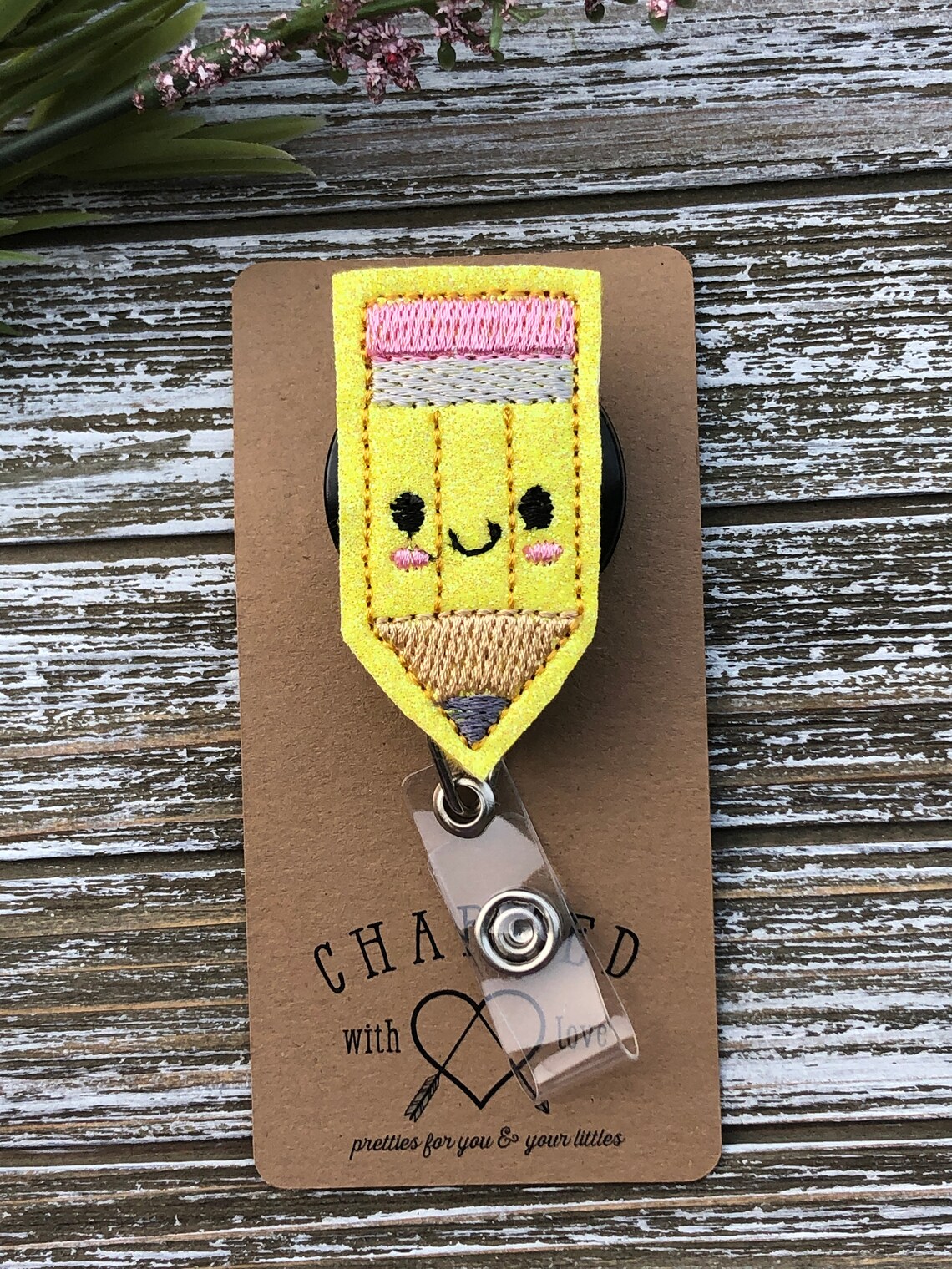 Pencil Badge Holder/teacher Badge Reel/cute Badge Holder for Etsy