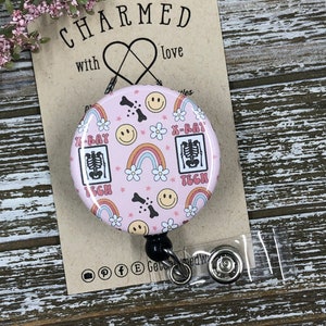 TPOAEL 2 Pack Cute Highland Cow Badge Reels - Retractable ID Card Holder For Nurses, Teachers, Office