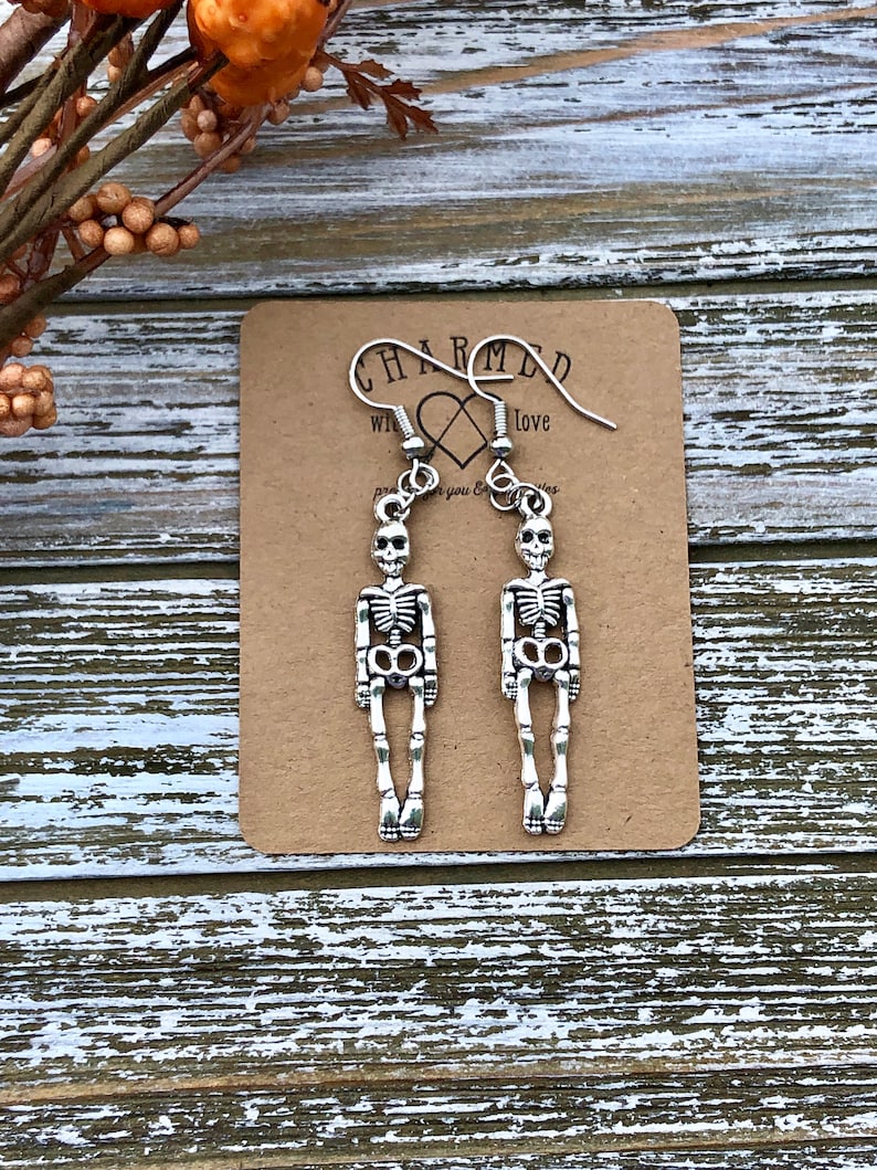 Skeleton Earrings/Halloween Earrings/Halloween Jewelry/Fun Earrings/Fall/Skeleton/Bones/Halloween 