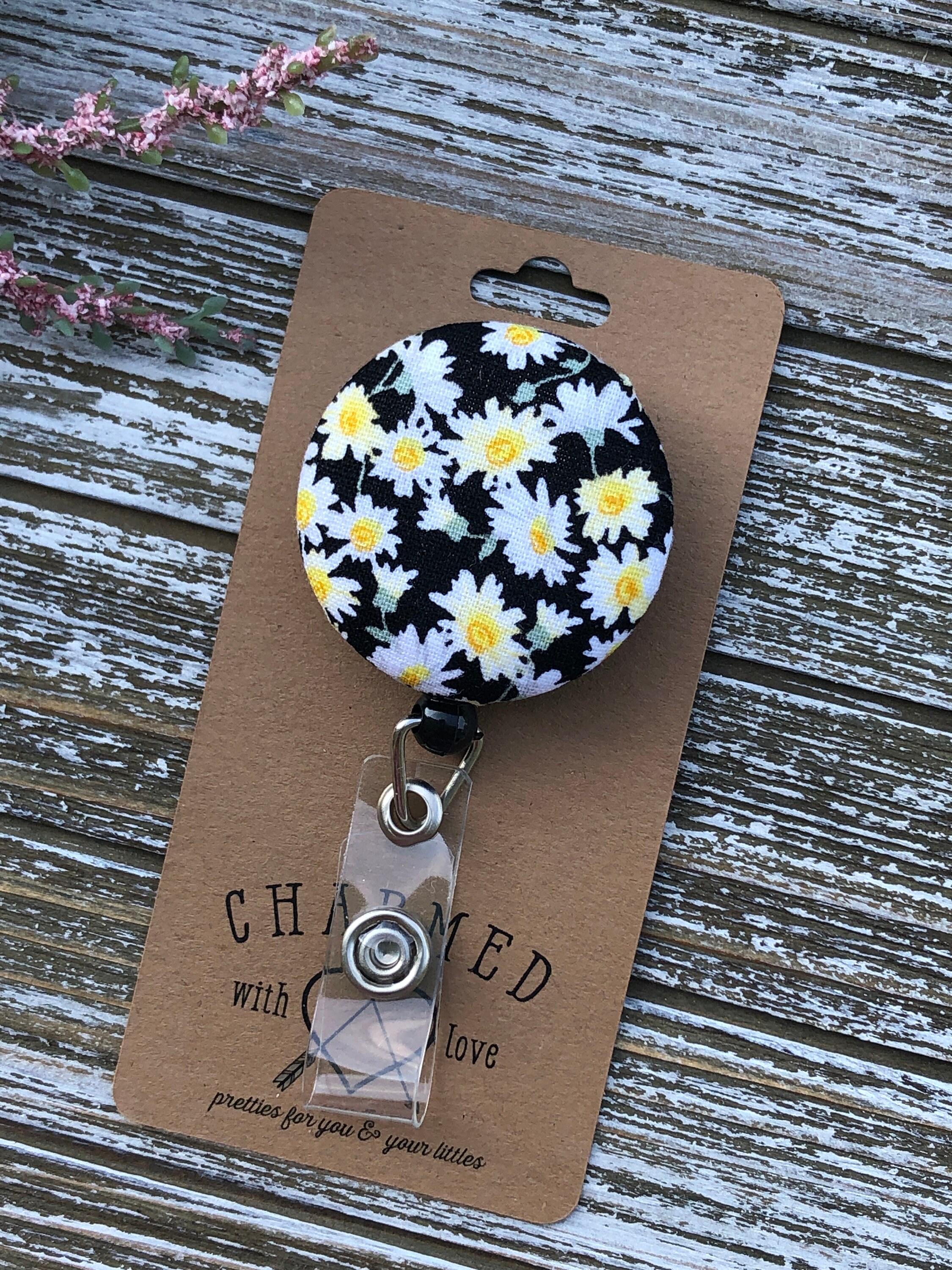 Cute Badge Holder/Floral Badge Reel/Flower Badge Holder/Nurse Etsy